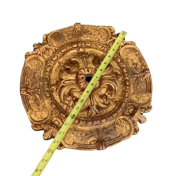 16" ROUND CHANDELIER CEILING MEDALLION BURNISH GOLD VICTORIAN Belgium Urethane - Picture 9 of 12